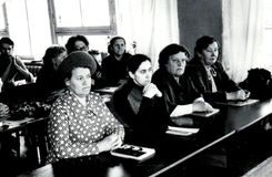 Читатели и работники на читательской конференции по роману Ю.Бондарева "Берег". 80-е годы